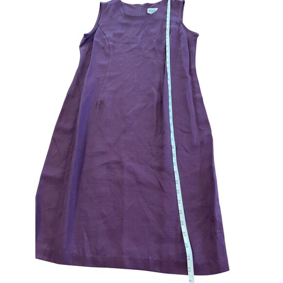 VTG R&M Richards Karen Kwong Burgandy Dress Size 12 Style 4052 Made in USA Zip - Picture 6 of 8